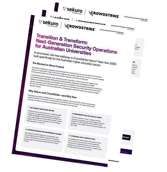 Transition Transform Next Gen Security Operations for Australian Universities
